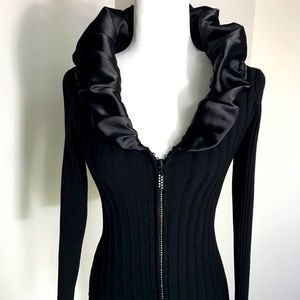 Belldini Rhinestone zipper ribbed sweater